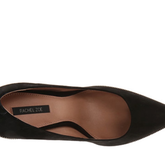 Rachel Zoe Ambrosia Kid Suede Black Heels - Picture 7 of 8